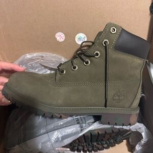 Timberland Olive Green and camp Boots Womens 6.5/7